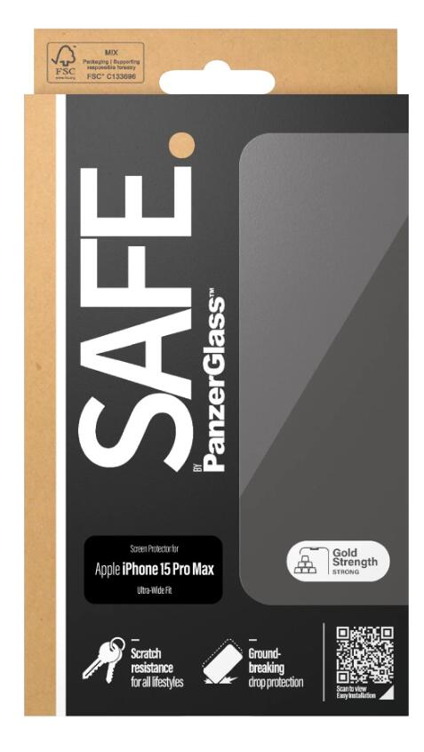 SAFE. by PanzerGlass™ Displayschutz für das Apple iPhone 15 Pro Max - Ultra-Wide Fit SAFE. by PanzerGlass™ Displayschutz für das Apple iPhone 15 Pro Max - Ultra-Wide Fit